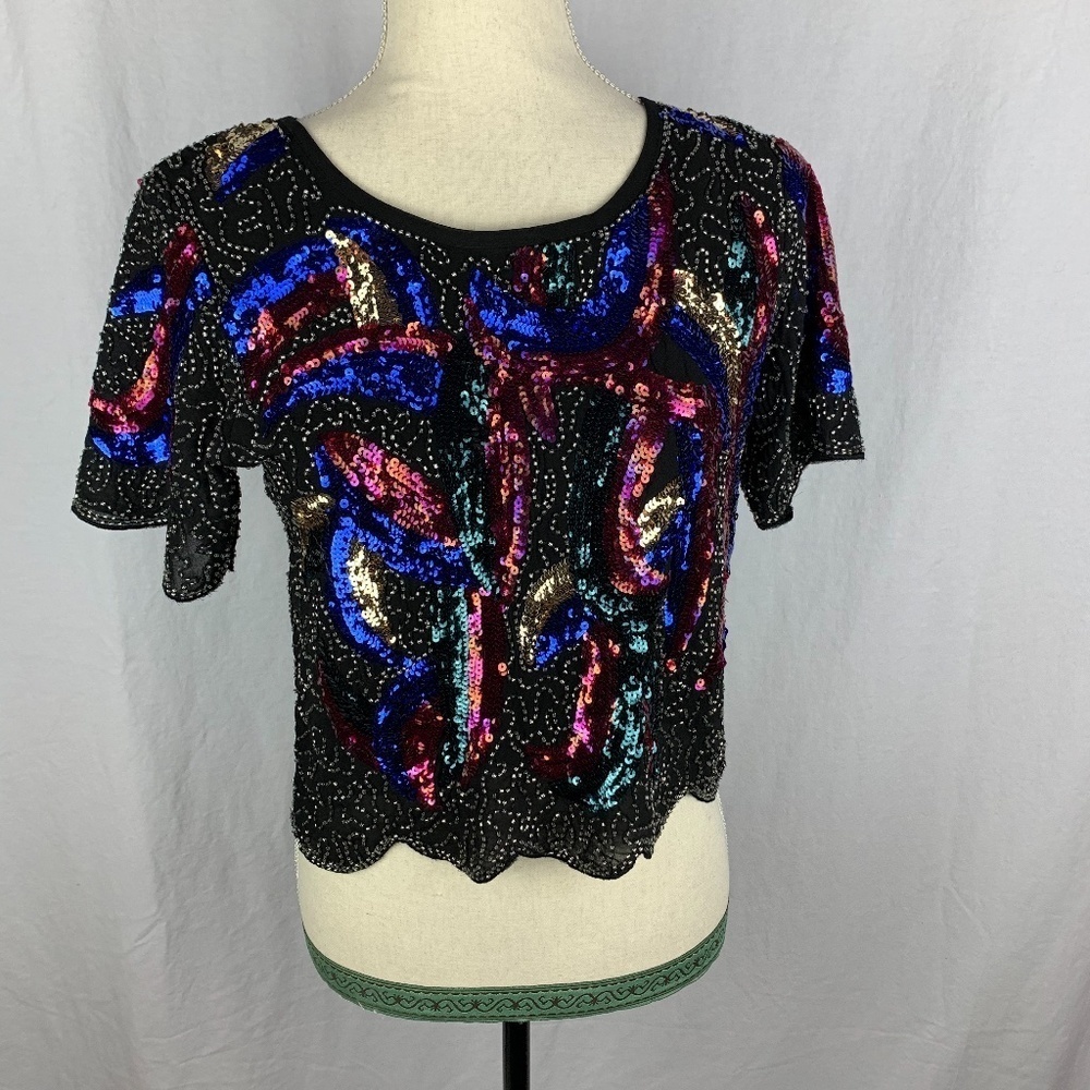 Boohoo night sequins top